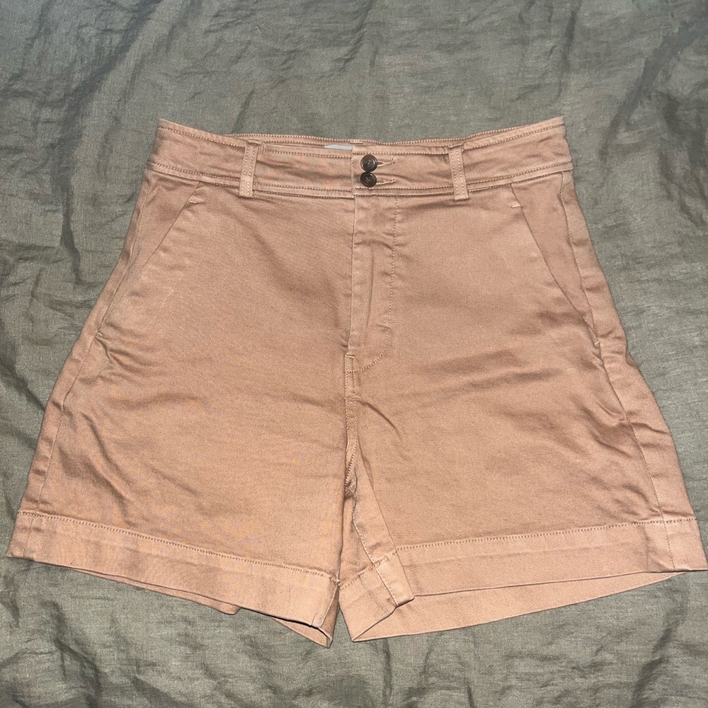 Everlane way high twill short in ash brown size 6